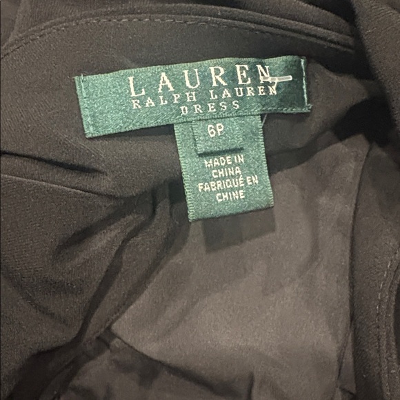 Lauren Ralph Lauren Petites Pleated Cocktail Dress Black Taffeta - Picture 11 of 11